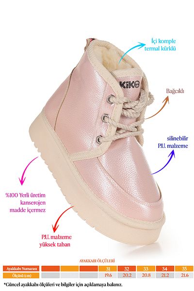 Kiko Kids Παπούτσια για κορίτσια με κορδόνια Buck Skin