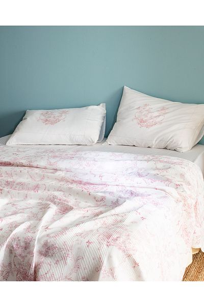 Madame Coco Arlette Single 100% Cotton Karde Printed Pique Set - Powder