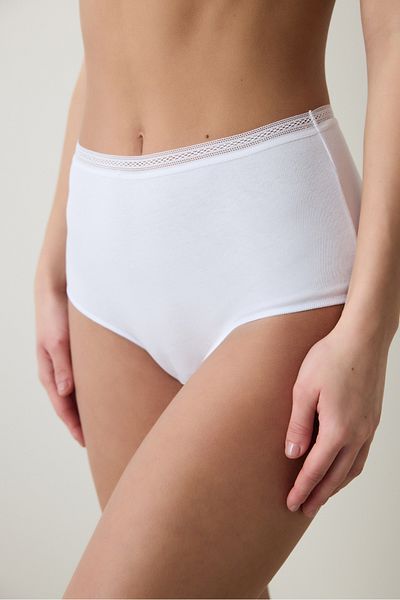 Penti Easy Cotton Trim Highwaist Baumwolle Optische Weiß Slip Panties
