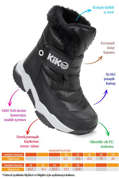 Kiko Kids Μπότες χιονιού Magic Velcro για αγόρια