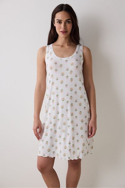 Penti Bloom Printed Light Green Nightgown