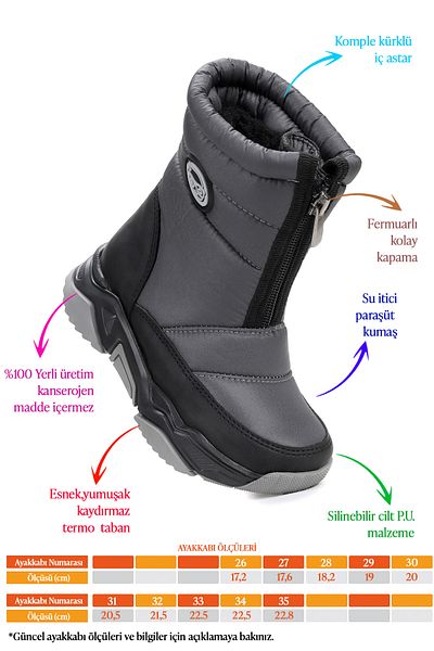 Kiko Kids Μπότες χιονιού για αγόρια με φερμουάρ Sumo