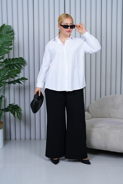 Patika Women's Plus Size Comfortable Shirt - White