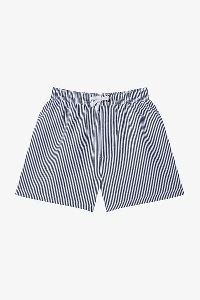 Penti Boy's Miro Navy Striped Shorts with Lacing Detail