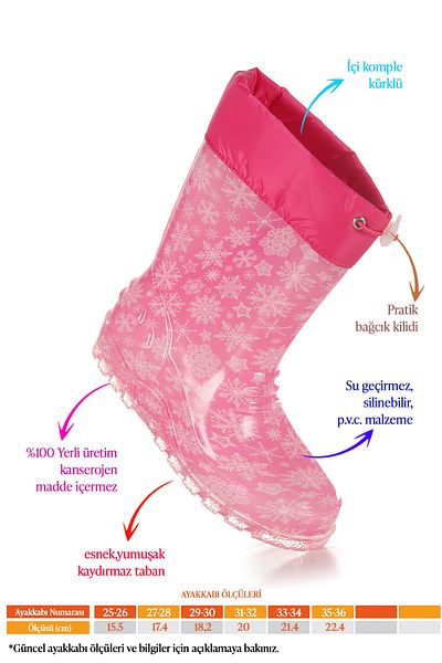 Kiko Kids Savana Αδιάβροχες Κοριτσίστικες Μπότες Βροχής