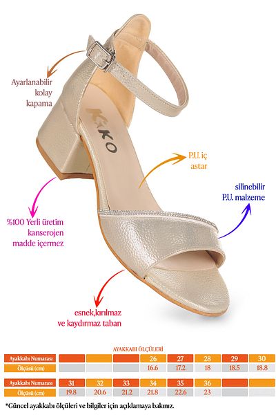 Kiko Kids Pantofi sandale cu toc de 4 cm pentru fete Elos Vakko Daily