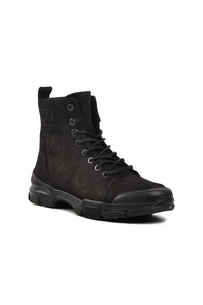 Hammer Jack Μαύρες ανδρικές μπότες από γνήσιο δέρμα Nubuck