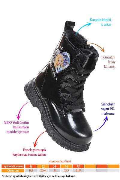 Kiko Kids Παπούτσια για κορίτσια με φερμουάρ Etil λουστρίνι