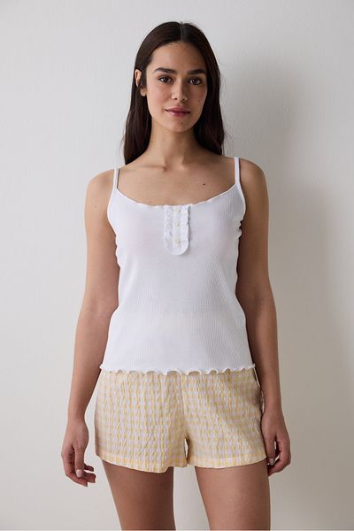 Penti Josie Gingham Light Yellow Shorts Pajama Set