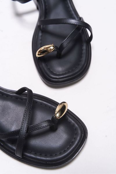 Riccon Sandale pentru damă Elisliania Flip Flops 001201 Negru