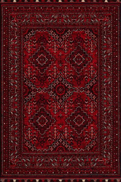 kilim home Bordo Otantik Desenli Yıkanabilir Kaymaz Tabanlı Salon Koridor Ve ...