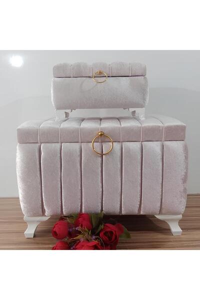 Sonem Çeyiz Sandık Gelin Damat Bohça Nişan Çeyiz Sandığı 2li 0312