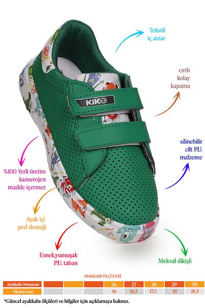 Kiko Kids Αθλητικά παπούτσια για αγόρια - Velcro και διάτρητα