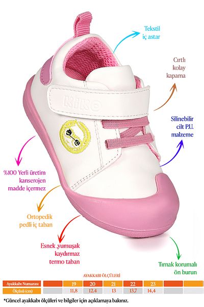 Kiko Kids Smile Velcro First Step Slippers Shoes for Baby Girl