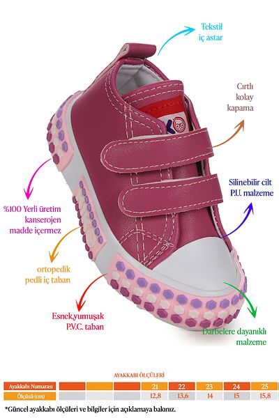 Kiko Kids حذاء رياضي كاجوال من Kach Velcro للفتيات الصغيرات
