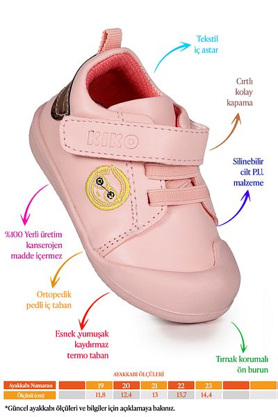 Kiko Kids Smile Velcro First Step Slippers Shoes for Baby Girl