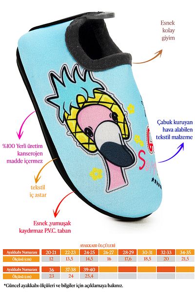 Kiko Kids Pantofi de mare pentru fete - Bird 8535 Potrivit pentru piscină și plajă