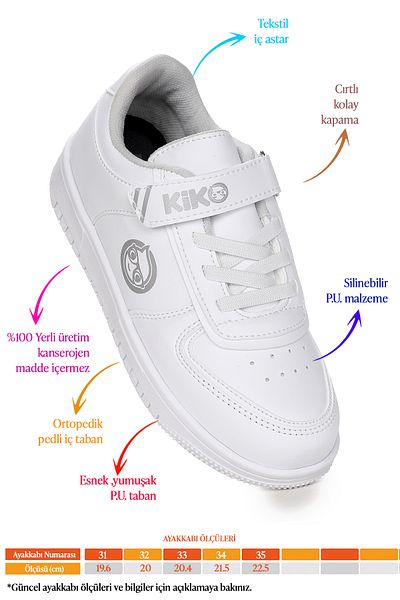 Kiko Kids Pantofi sport pentru fete - Model casual Retka Velcro