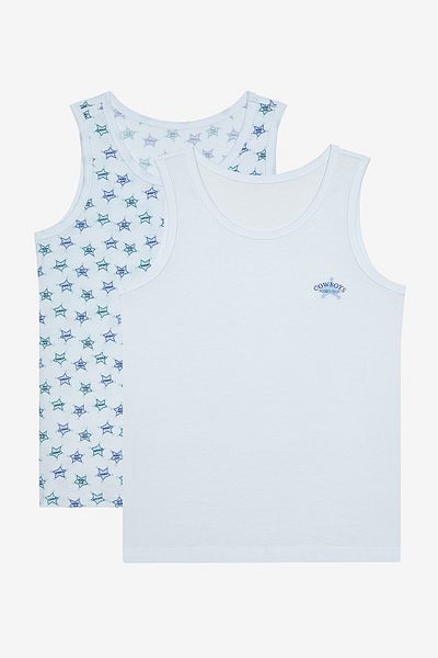 Penti Boy's Rodeo Club 2-Piece Optical White Tank Top