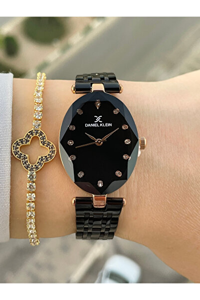 Daniel Klein Kristal Camlı Kadın Kol Saati Ve Bileklik