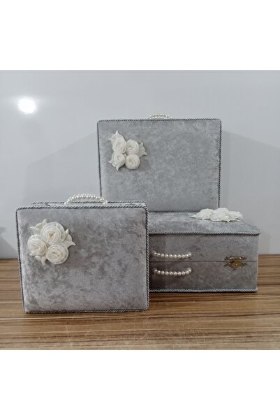 Sonem Çeyiz Çeyiz Sandığı Gelin Damat Bavul Çanta Sandık Hurç 3lü 0450