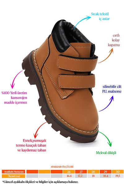 Kiko Kids Velcro Boots' Boots Shoes Arz 3340