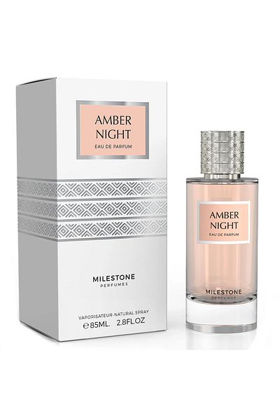 Milestone Amber Night, Unisex fragrance, 85 ml, floral and woody notes, elegant