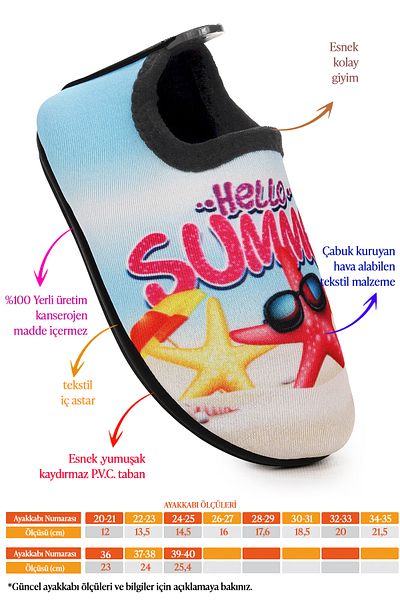 Kiko Kids Pantofi de mare pentru fete Summer Pool Beach 7531