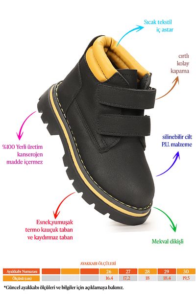 Kiko Kids Velcro Boys' Boots Shoes Arz 3340