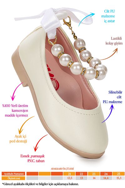 Kiko Kids Blanch Skin Pearl Elastic Baby Girl Ballerina Shoes