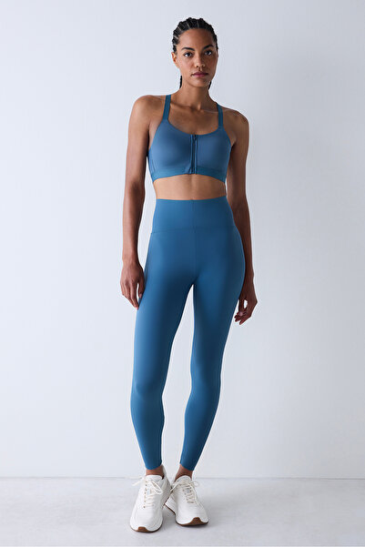 Penti Petrol Rengi Yüksek Destek Fermuarlı Premium Spor Sütyeni