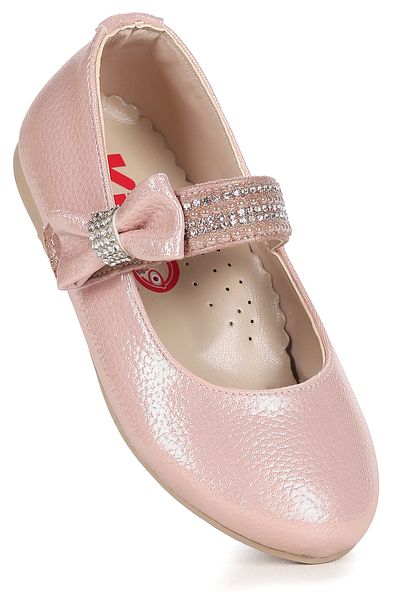 Kiko Kids Παπούτσια μπαλαρίνας Cerry Vakko Velcro για κορίτσια με πέτρα