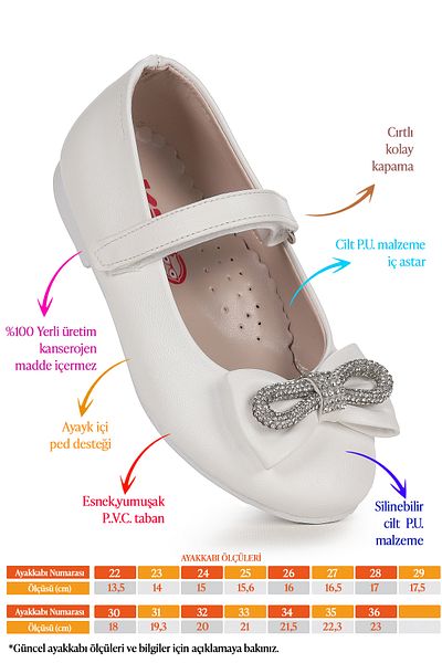 Kiko Kids Papion Papion Stone Velcro Pantofi de balerina pentru fete