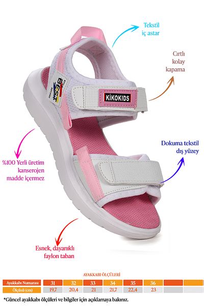 Kiko Kids Sandale cu velcro pentru plimbare fete/băieți 200