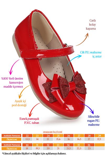 Kiko Kids Velcro Sand Glitter Bow Girls' Ballerina Shoes Aegean 202 Patent Leather