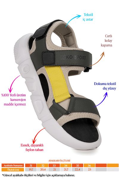 Kiko Kids Velcro Walking Boys' Sandals 2722-27