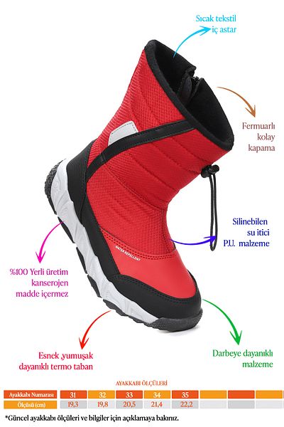 Kiko Kids Molina Water Resistant Zippered Girls/Boys Snow Boots