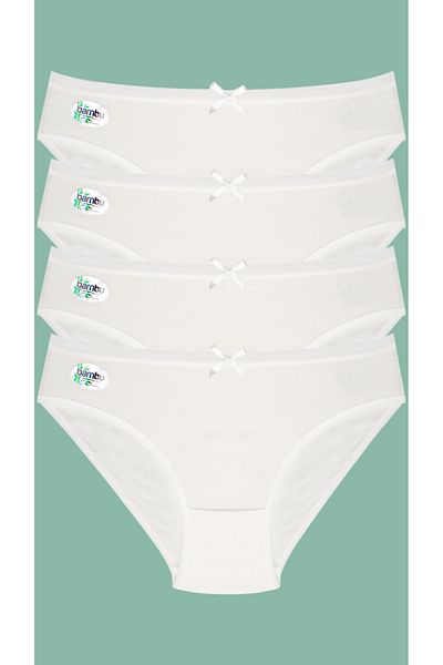 Stars Underwear Women's Bamboo Panties 100% Bamboo Ultra Flexible Soft Textured 4 Pieces White