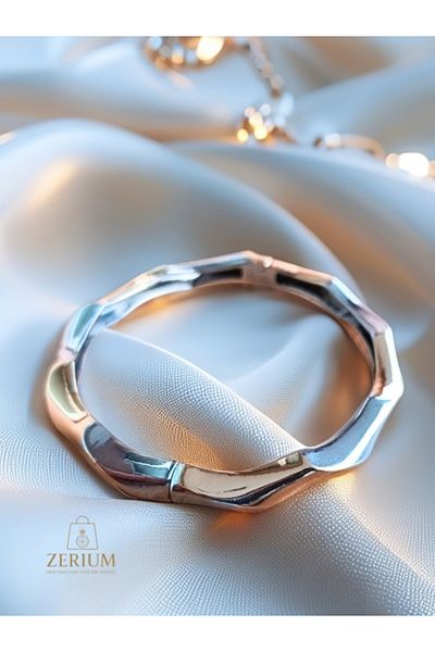 ZERİUM Modern Rose-Silver Joint Bracelet