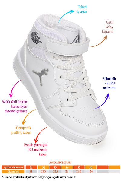 Kiko Kids Pantofi sport pentru baschet Haykat Velcro pentru băieți/fete