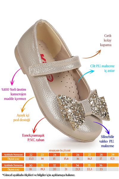 Kiko Kids Balerina pentru fete cu fundă cu velcro Ege 200 Vakko
