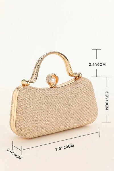 ZEYYMODA Geanta de rochie de seara de culoare aurie pentru femei Rochie de seara din piatra de zircon Geanta eleganta este un design elegant