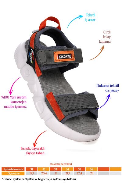 Kiko Kids Sandale cu velcro pentru plimbare fete/băieți 200