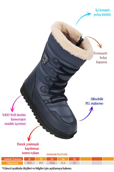 Kiko Kids Παπούτσια για κορίτσια Snow Boots με Θερμική Γούνα Εσωτερικά Twg 995