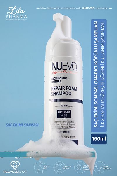 Nuevo Signature Repair Foam Shampoo after Hair Transplantation
