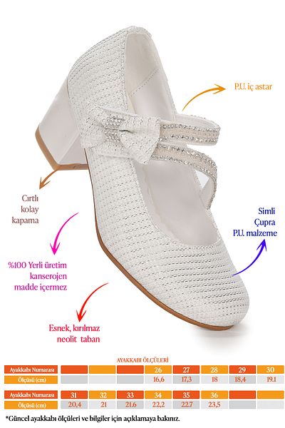 Kiko Kids Aisha Çupra Daily Girl's 4 cm Heeled Evening Dress Shoes