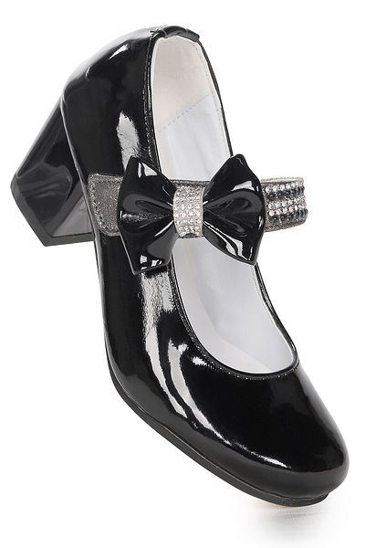 Kiko Kids Pantofi de seara cu toc de 4 cm pentru fete din piele lacuita Cameli