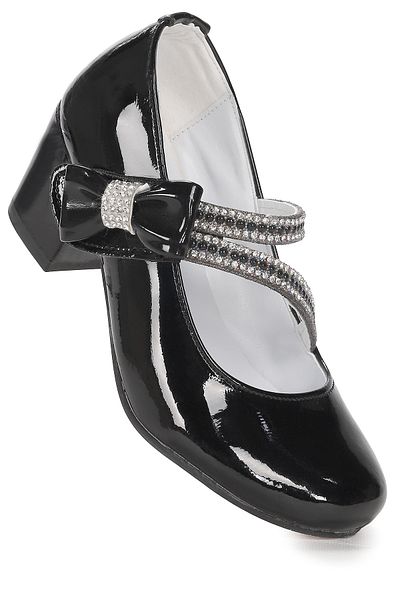 Kiko Kids Pantofi de seara cu toc de 4 cm pentru fete din piele lacuita Aisha