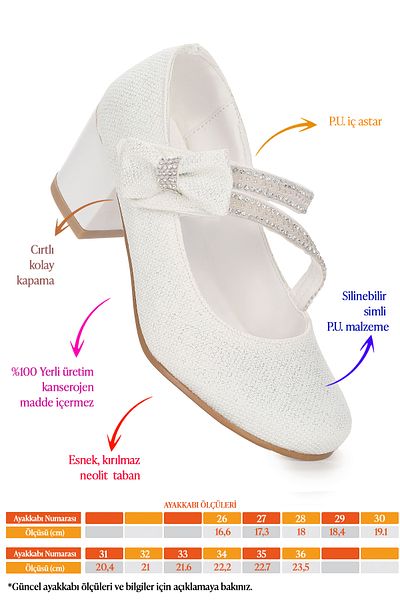 Kiko Kids Aisha Sand Silvery Daily Girl's 4 cm Heeled Evening Dress Shoes