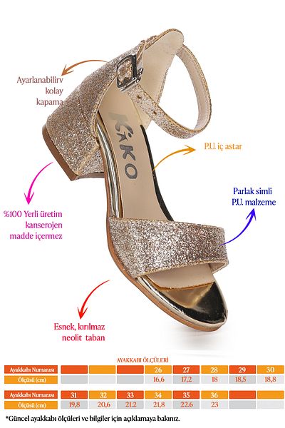 Kiko Kids Sandale cu toc de 4 cm Alexa Daily pentru fete